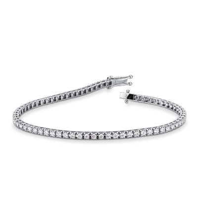 TENNIS GRIFF PIRAMIDE LEGGERO CON BRILL 0.03CT LARGH. 2.40MM CIRCA.  VED.MISURE