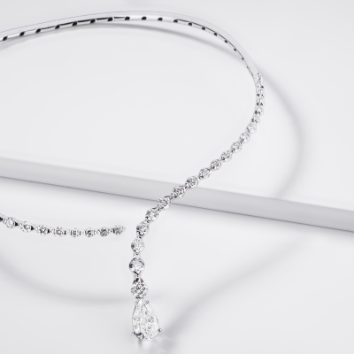 GIROCOLLO CHOKER CON GOCCIA CT3.00 F/VS E BRILL G/VS, PREZZO SU RICHIESTA