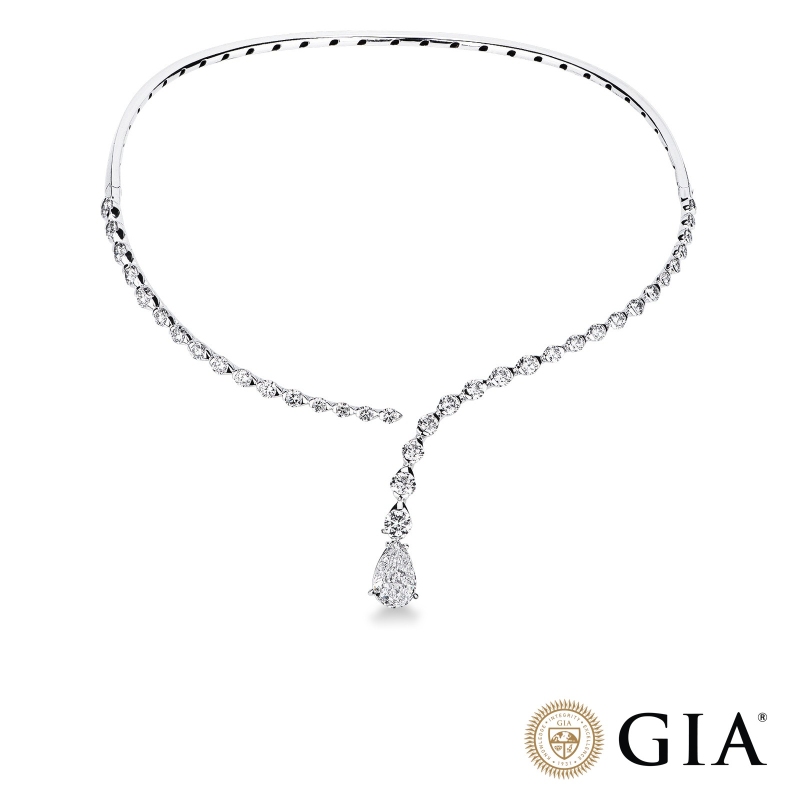 GIROCOLLO CHOKER CON GOCCIA CT3.00 F/VS E BRILL G/VS, PREZZO SU RICHIESTA