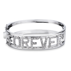 Bracciale rigido con scritta personalizzabile 7 lettere, FOREVER