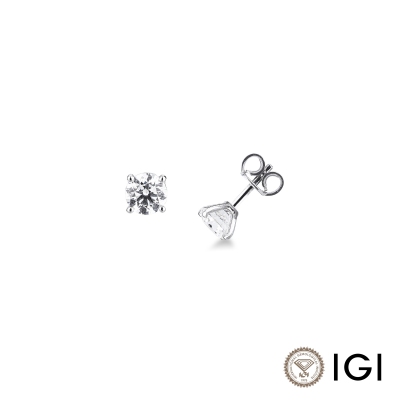 Orecchini punto luce in oro bianco 18k con diamanti, 2,00 ct
