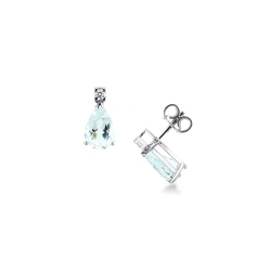 ORECCHINI CON ACQUAMARINA GOCCIA MM9X6 + GRIFF CON BRILL
