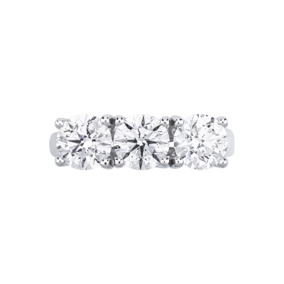 Anello trilogy in oro bianco 750 con diamanti IGI, 3,00 ct