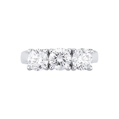Anello trilogy in oro bianco 18k con diamanti