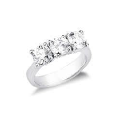 Anello trilogy in oro bianco 18k con diamanti