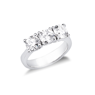 Anello trilogy in oro bianco 18k con diamanti