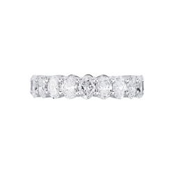 Fedina eternity in oro bianco 18k con diamanti taglio ovale F VS 2