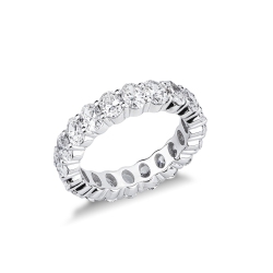 Fedina eternity in oro bianco 18k con diamanti taglio ovale F VS
