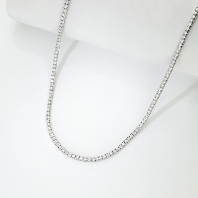 Collana tennis oro bianco 18k con diamanti
