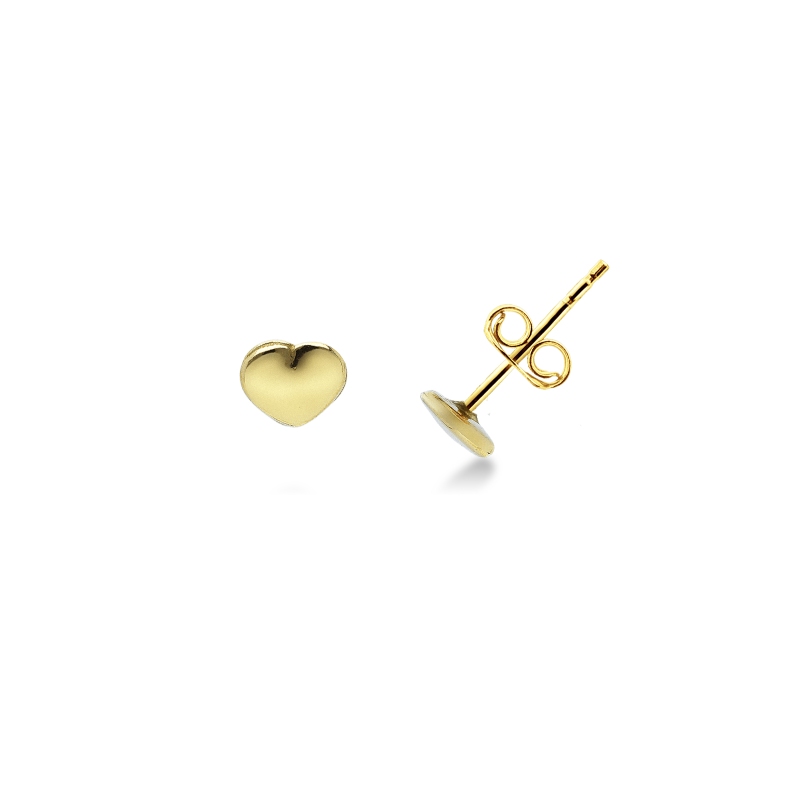 Orecchini con cuori in oro giallo 18k