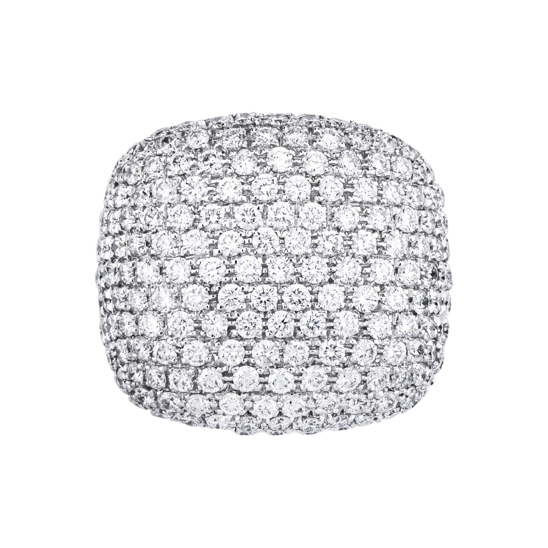 ANELLO FASCIA PAVE' CON BRILLANTI E FONDELLO TRAFORATO