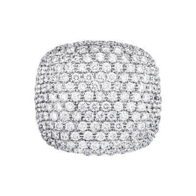 ANELLO FASCIA PAVE' CON BRILLANTI E FONDELLO TRAFORATO