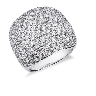 ANELLO FASCIA PAVE' CON BRILLANTI E FONDELLO TRAFORATO