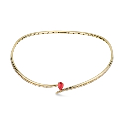 GIROCOLLO CHOKER CON BRILLANTI E RUBINO GOCCIA MM9X7