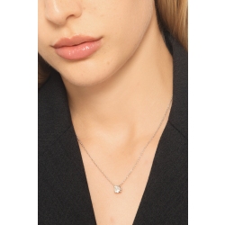 Collana punto luce in oro bianco 18k con diamante IGI, 0.90 ct 2