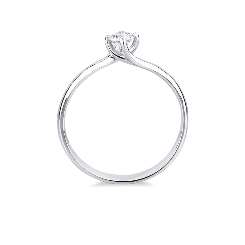 Solitario Abbraccio 0,25 ct in Oro Bianco 18k