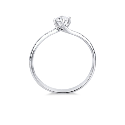 Solitario Abbraccio 0,25 ct in Oro Bianco 18k