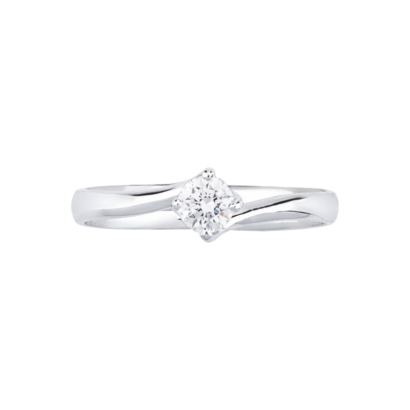 Solitario Abbraccio 0,25 ct in Oro Bianco 18k