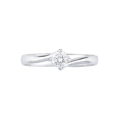 Solitario Abbraccio 0,25 ct in Oro Bianco 18k