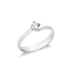 Solitario Abbraccio 0,25 ct in Oro Bianco 18k