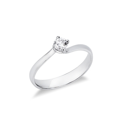 Solitario Abbraccio 0,25 ct in Oro Bianco 18k