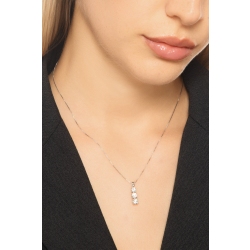 Collana trilogy a scalare in oro bianco 18k con diamanti, 0,95ct 2