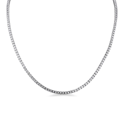 Collana tennis a piramide in oro bianco 18k con diamanti
