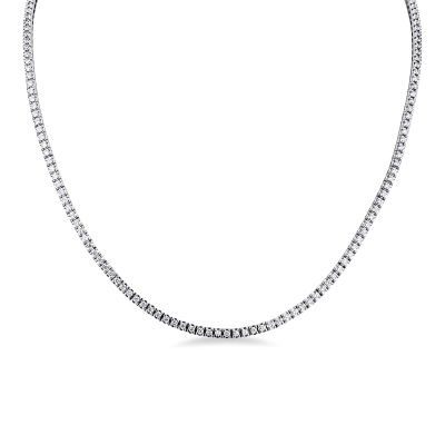 Collana tennis a piramide in oro bianco 18k con diamanti