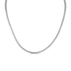 Collana tennis oro bianco 18k con diamanti