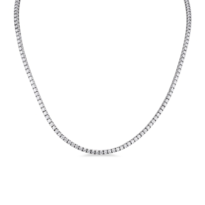 Collana tennis oro bianco 18k con diamanti