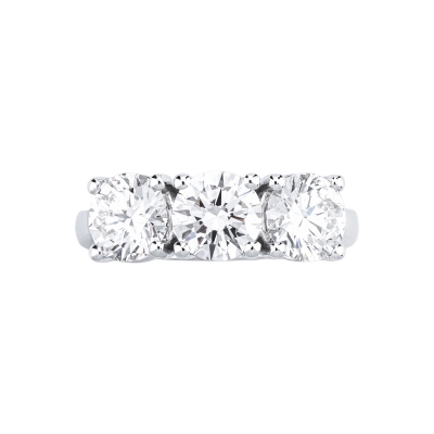 Anello trilogy in oro bianco 18k con tre diamanti IGI