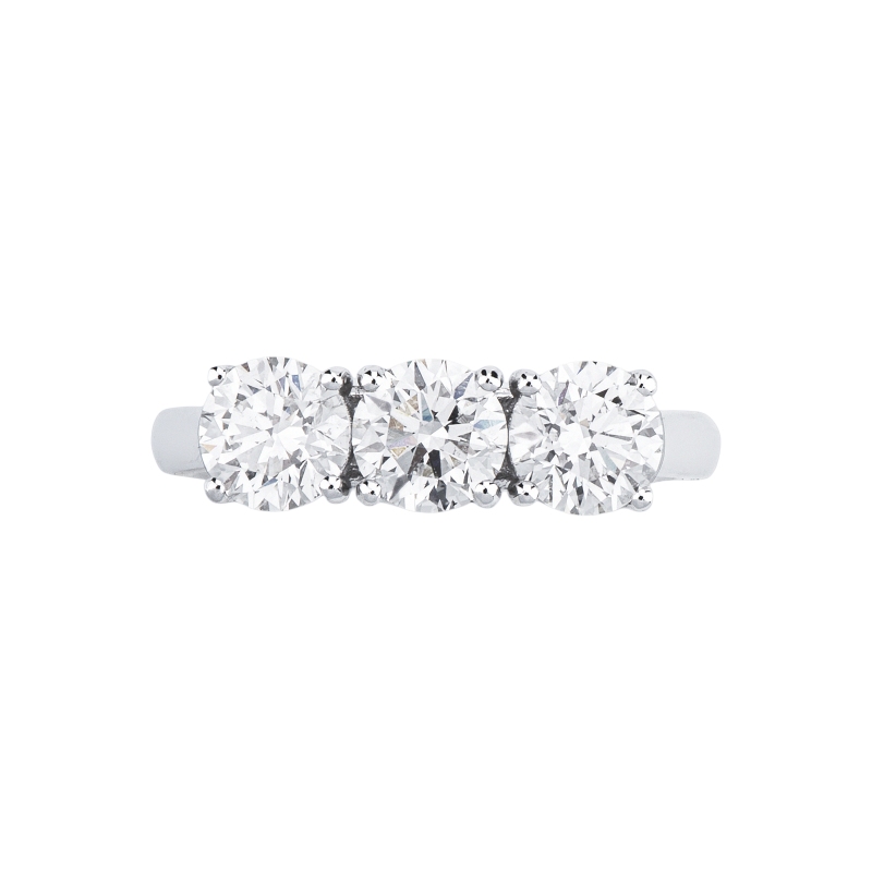 Anello trilogy in oro bianco 750 con diamanti