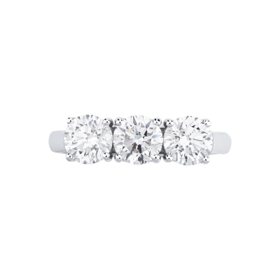 Anello trilogy in oro bianco 750 con diamanti