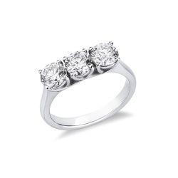 Anello trilogy in oro bianco 750 con diamanti