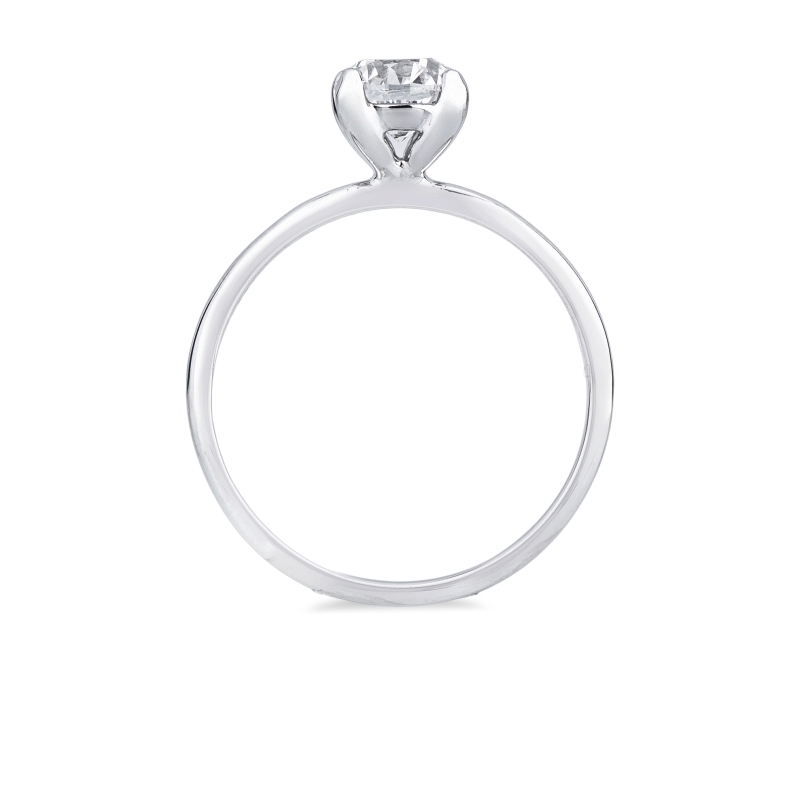 Anello solitario lineare in oro bianco 18k con diamante IGI, 1.00ct
