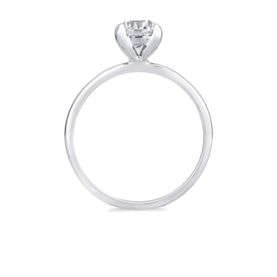 Anello solitario lineare in oro bianco 18k con diamante IGI, 1.00ct