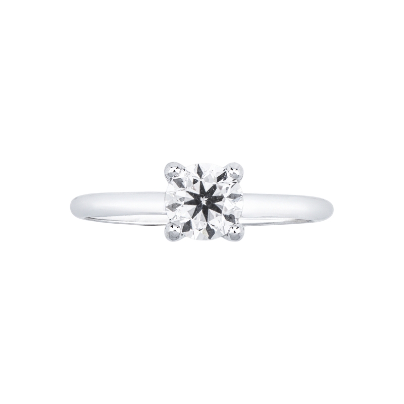 Anello solitario lineare in oro bianco 18k con diamante IGI, 1.00ct