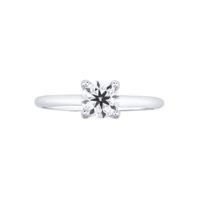 Anello solitario lineare in oro bianco 18k con diamante IGI, 1.00ct