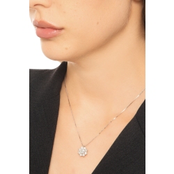 Collana con fiore in diamanti in oro bianco 750 2