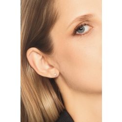 Mono orecchino in oro bianco 18k con diamanti, ct. 0,07 2