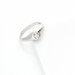Anello solitario uomo con diamante in oro bianco 18k
