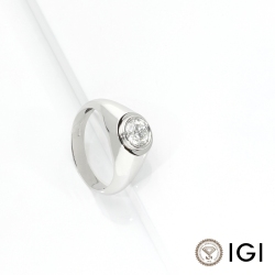 Anello solitario uomo diamante 1 ct in oro bianco 18k