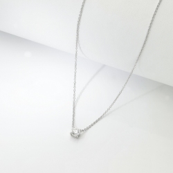Collana punto luce oro bianco 18k con diamante da 0,50 ct