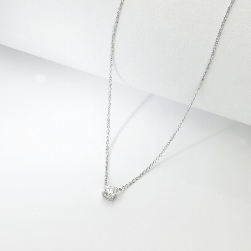 Collana punto luce oro bianco 18k con diamante da 0,50 ct