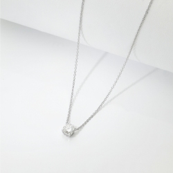 Collana punto luce oro bianco 750 con diamante 