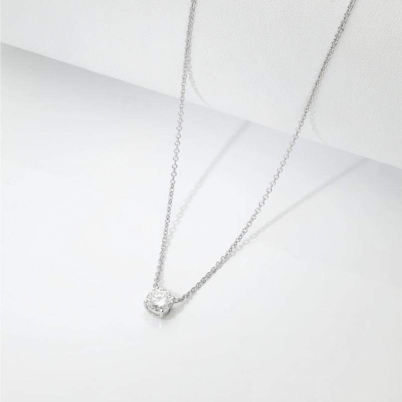 Collana punto luce oro bianco 750 con diamante 