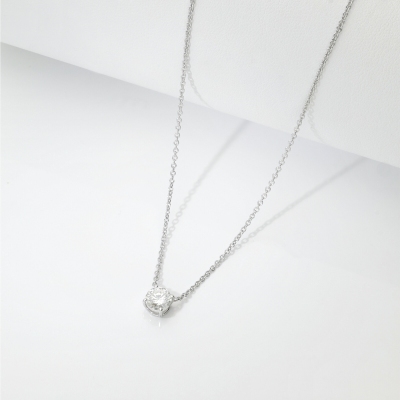 Collana punto luce oro bianco 750 con diamante 