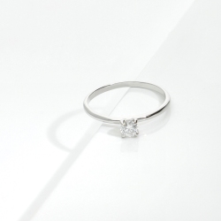 Anello solitario oro bianco 18k Meraviglia con diamante 0,25 ct
