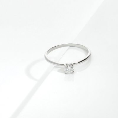 Anello solitario oro bianco 18k Meraviglia con diamante 0,25 ct