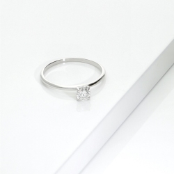Anello solitario Meraviglia 0,30 ct in oro bianco 18k 